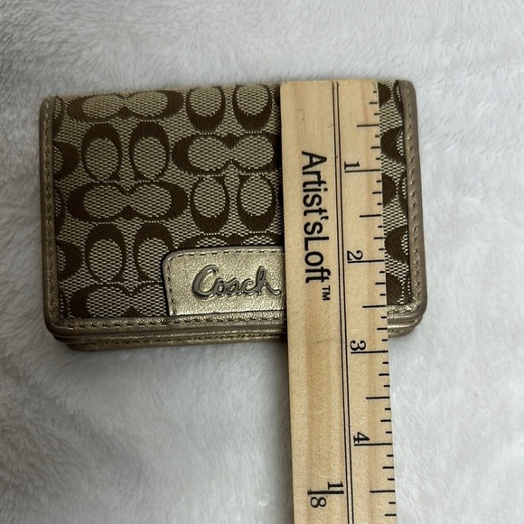 Coach Brown and Cream mini trifold Wallet - Picture 10 of 10
